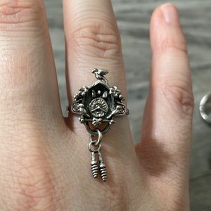Lauren Conrad silver cuckoo clock ring
